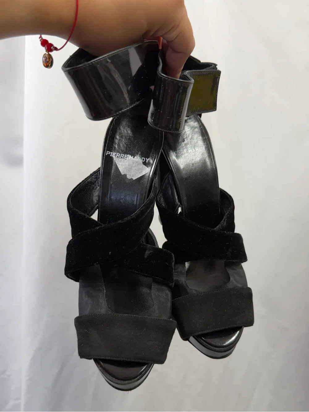 Pierre Hardy black velvet platform heels size 10
